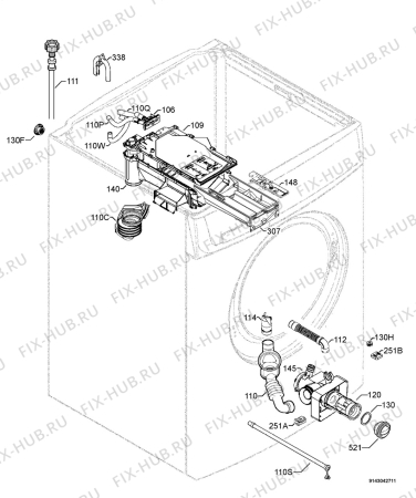 Взрыв-схема стиральной машины Privileg 552137_20957 - Схема узла Hydraulic System 272